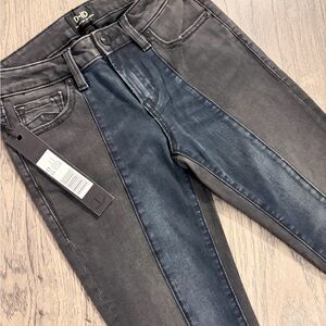 D-ID NY Two-Tone Skinny Jeans in Mood Dark size 24 NWT